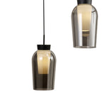 M8283 Nora 5 Light Round Pendant Black/Black Marble/Chrome Glass With Frosted Inner
