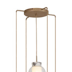 M8395 Nora 5 Light Round Pendant Gold/White/Clear Glass With Frosted Inner