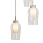 M8395 Nora 5 Light Round Pendant Gold/White/Clear Glass With Frosted Inner