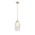 M8398 Nora Single Pendant Gold/White/Clear Glass With Frosted Inner