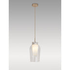 M8398 Nora Single Pendant Gold/White/Clear Glass With Frosted Inner