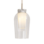 M8398 Nora Single Pendant Gold/White/Clear Glass With Frosted Inner