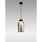 M8286 Nora Single Pendant Black/Black Marble/Chrome Glass With Frosted Inner