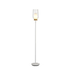 M8282 Nora Floor Lamp White/Wood/Clear Glass With Frosted Inner