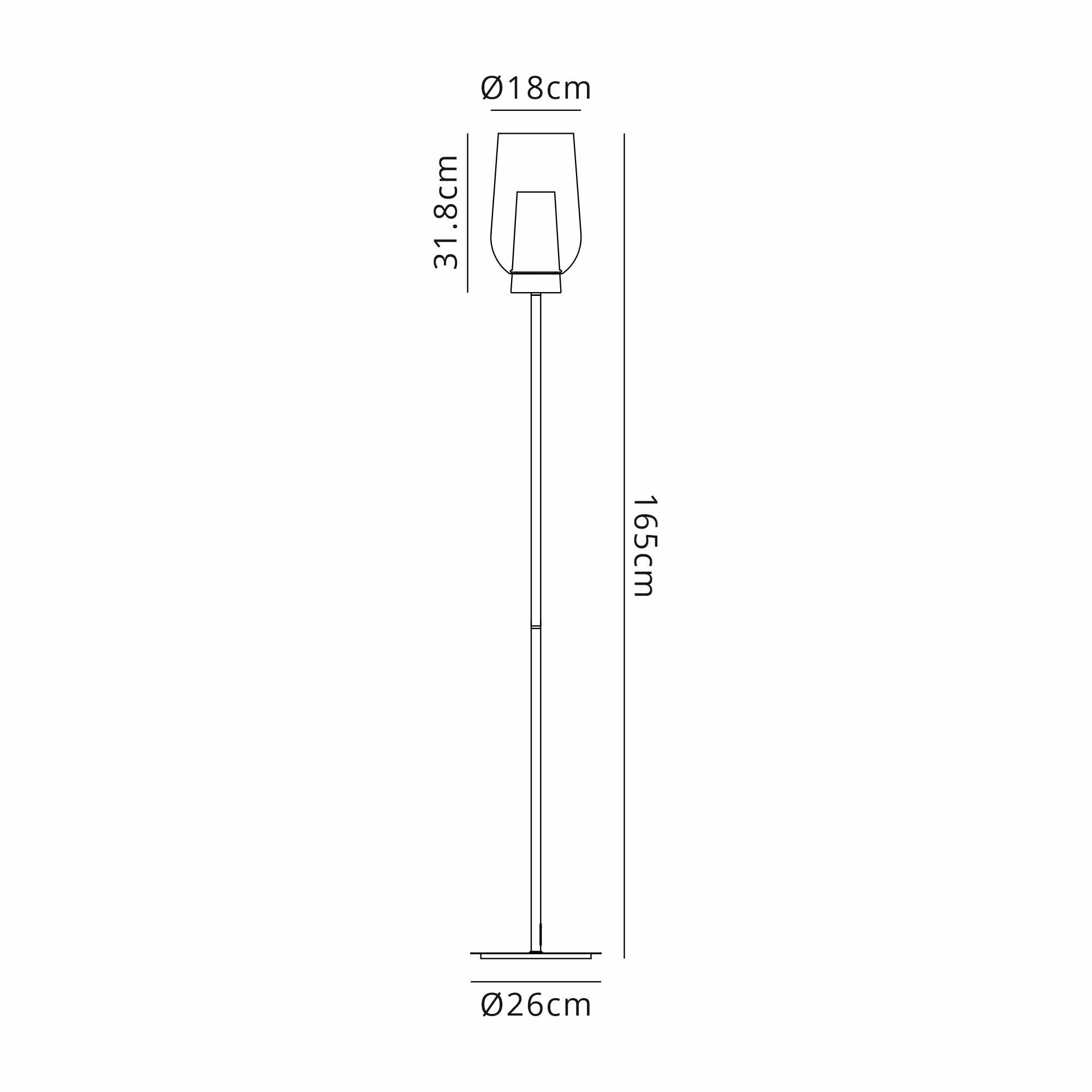M8282 Nora Floor Lamp White/Wood/Clear Glass With Frosted Inner