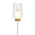 M8282 Nora Floor Lamp White/Wood/Clear Glass With Frosted Inner