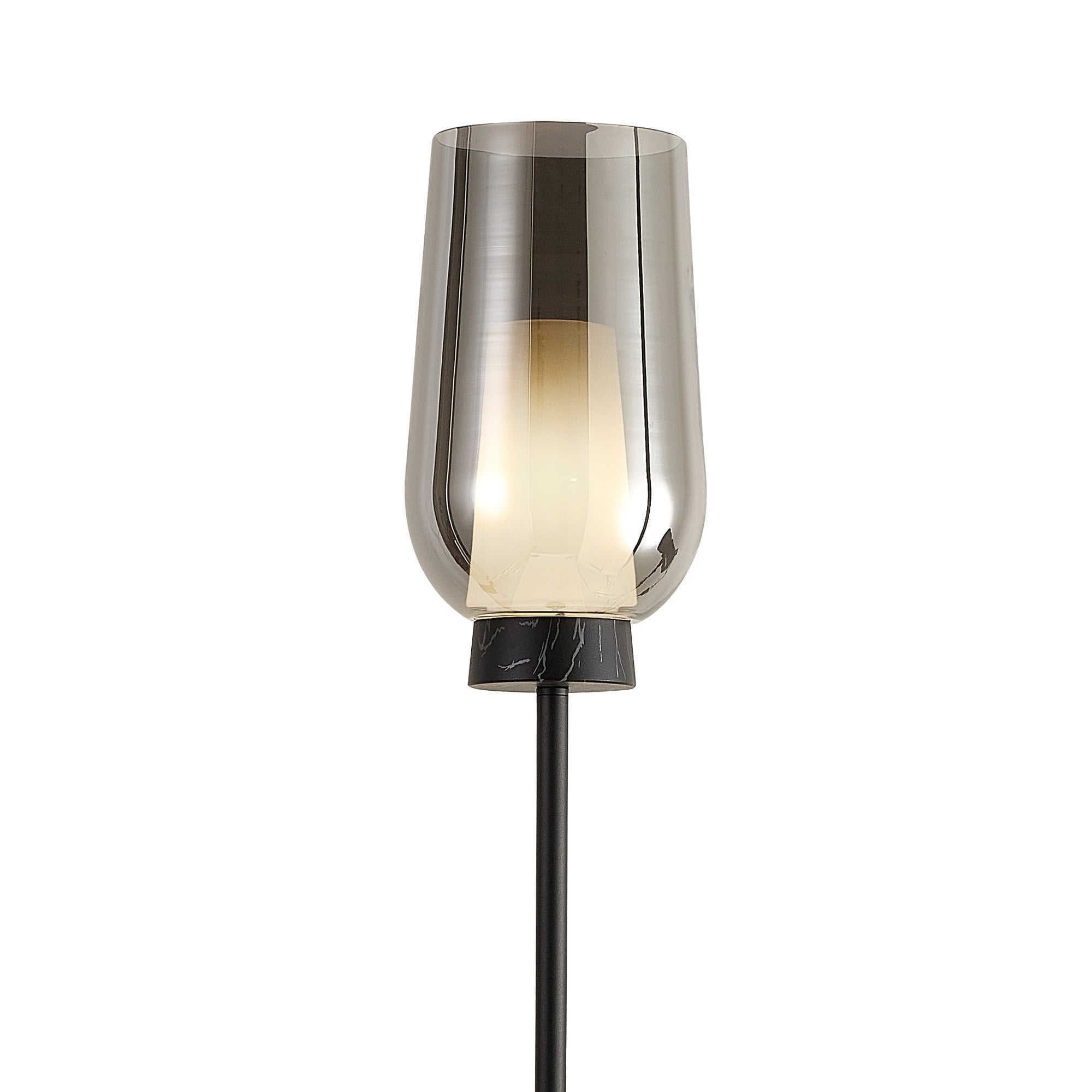 M8290 Nora Floor Lamp Black/Black Marble/Chrome Glass With Frosted Inner