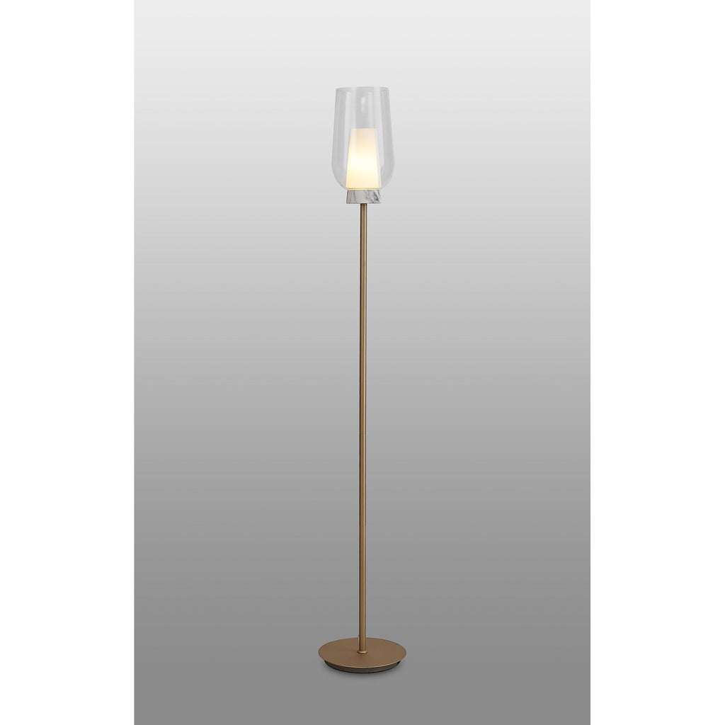 M8402 Nora Floor Lamp Gold/White/Clear Glass With Frosted Inner