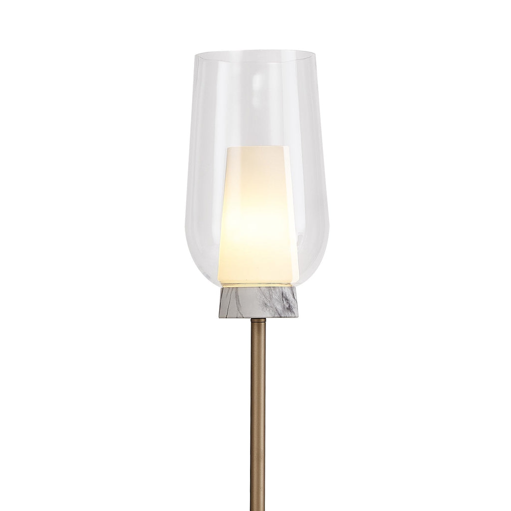 M8402 Nora Floor Lamp Gold/White/Clear Glass With Frosted Inner