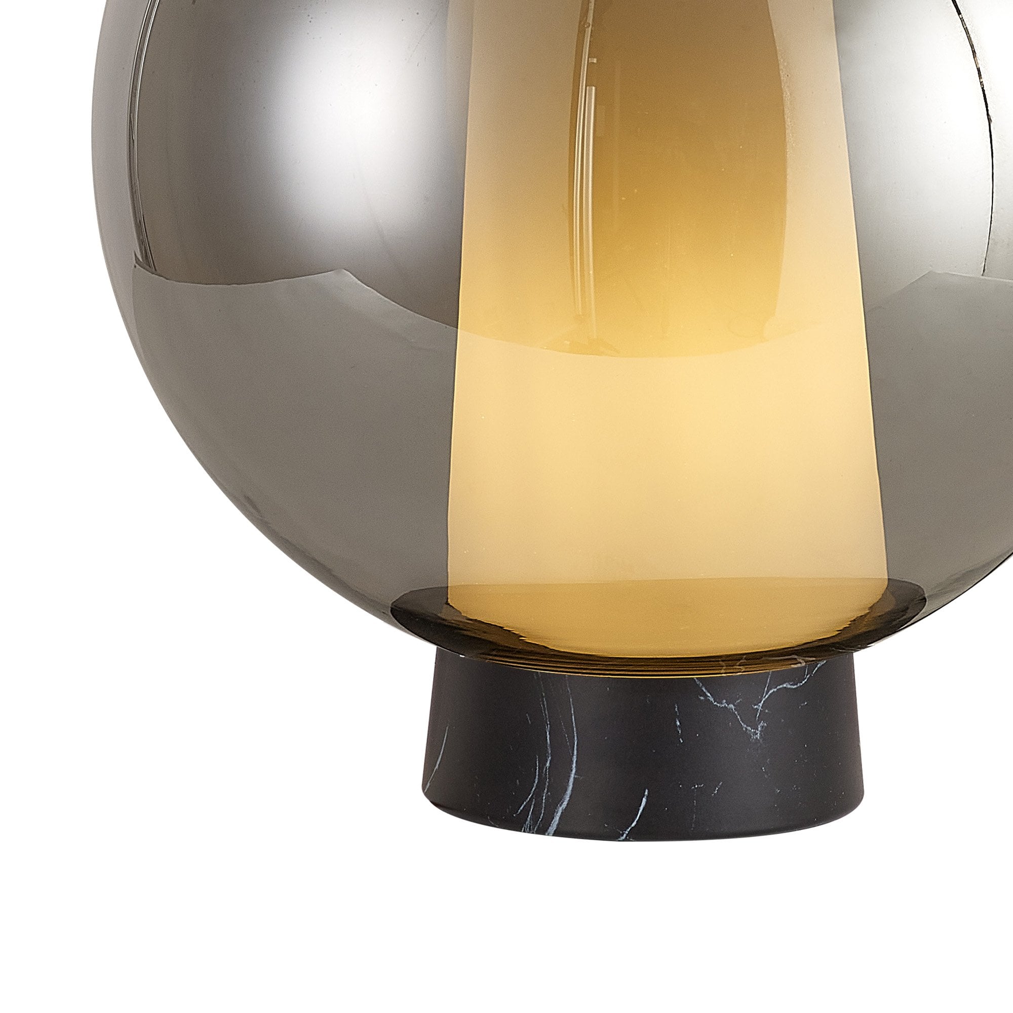 M8403 Nora Ball Table Lamp Black/Black Marble/Chrome Glass