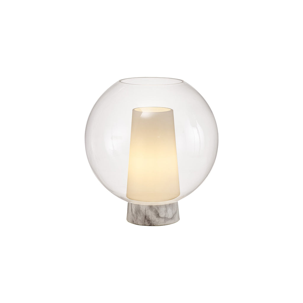 M8404 Nora Ball Table Lamp Gold/White/Clear Glass