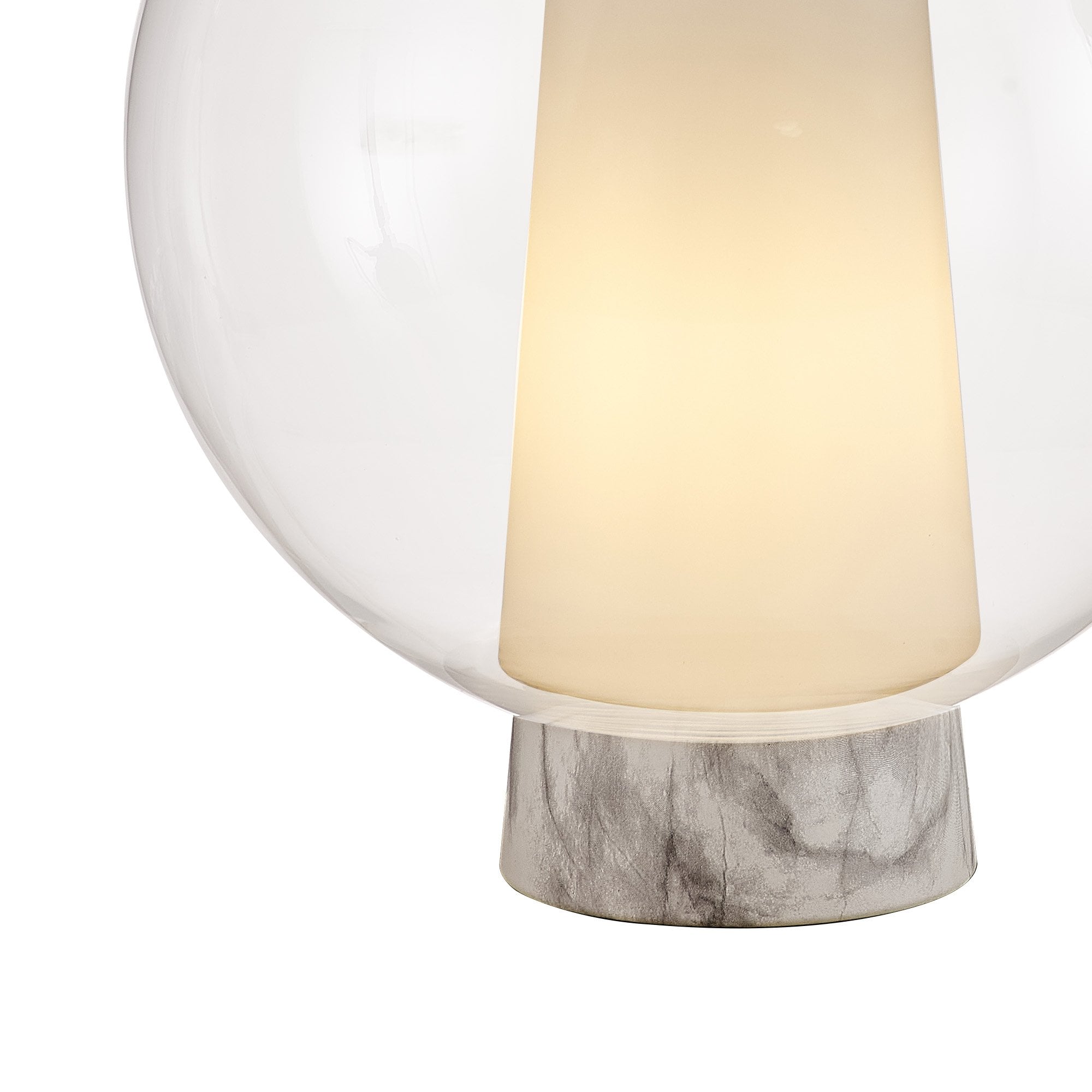 M8404 Nora Ball Table Lamp Gold/White/Clear Glass