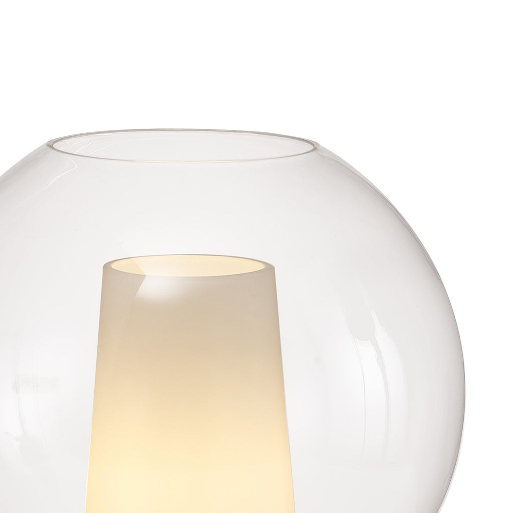 M8404 Nora Ball Table Lamp Gold/White/Clear Glass