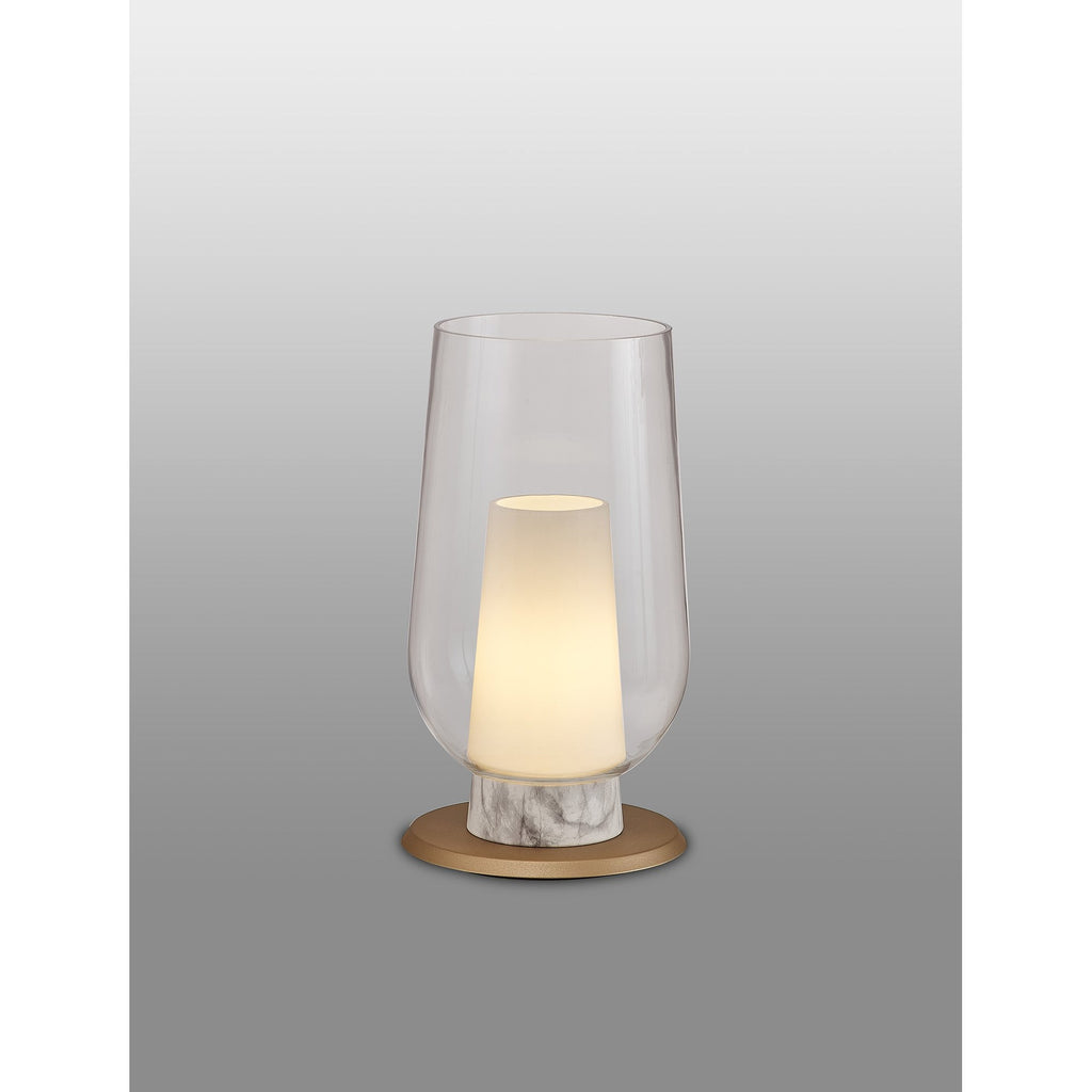 M8401 Nora Table Lamp Gold/White/Clear Glass With Frosted Inner