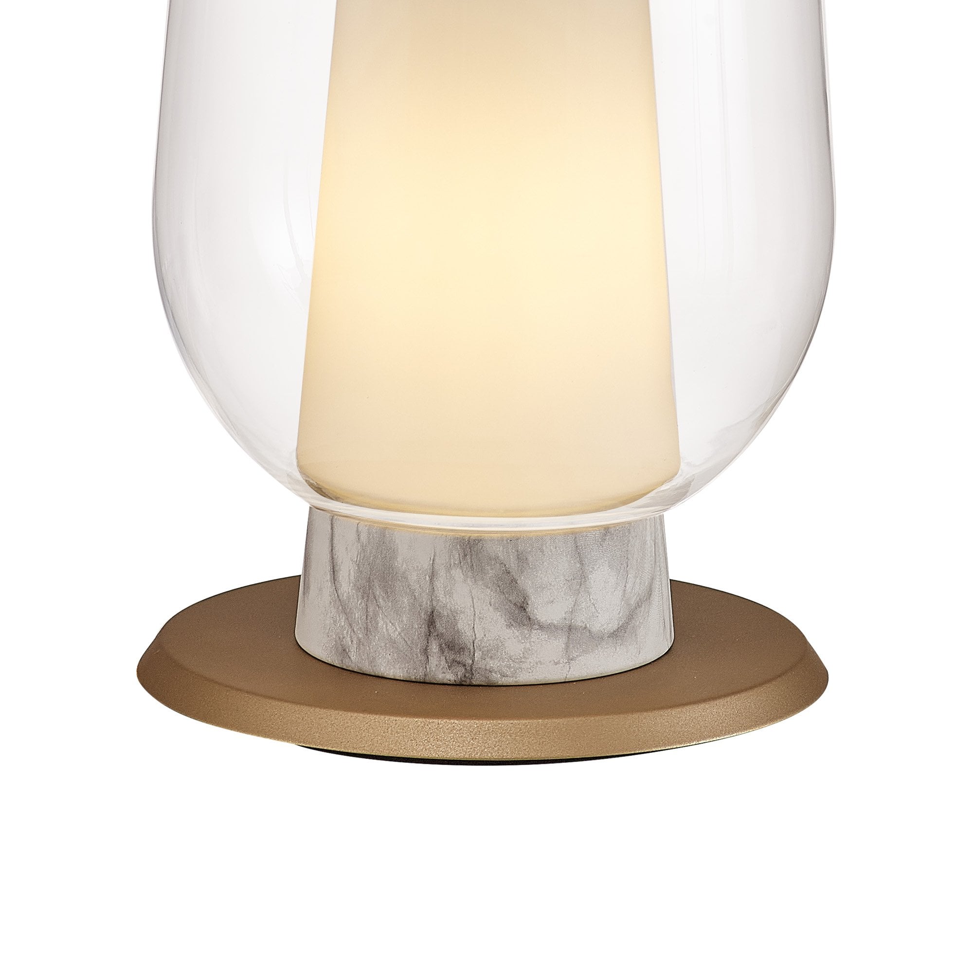 M8401 Nora Table Lamp Gold/White/Clear Glass With Frosted Inner
