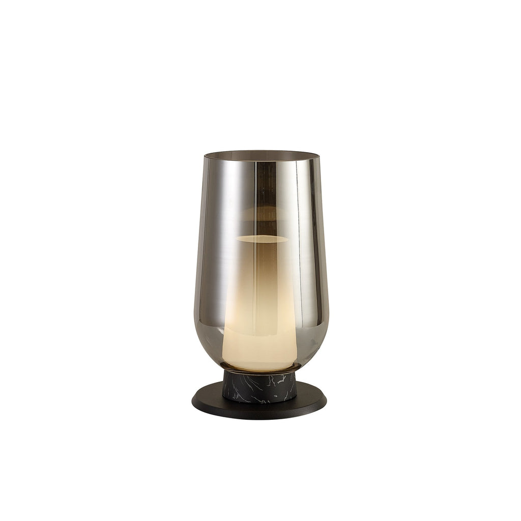 M8289 Nora Table Lamp Black/Black Marble/Chrome Glass With Frosted Inner