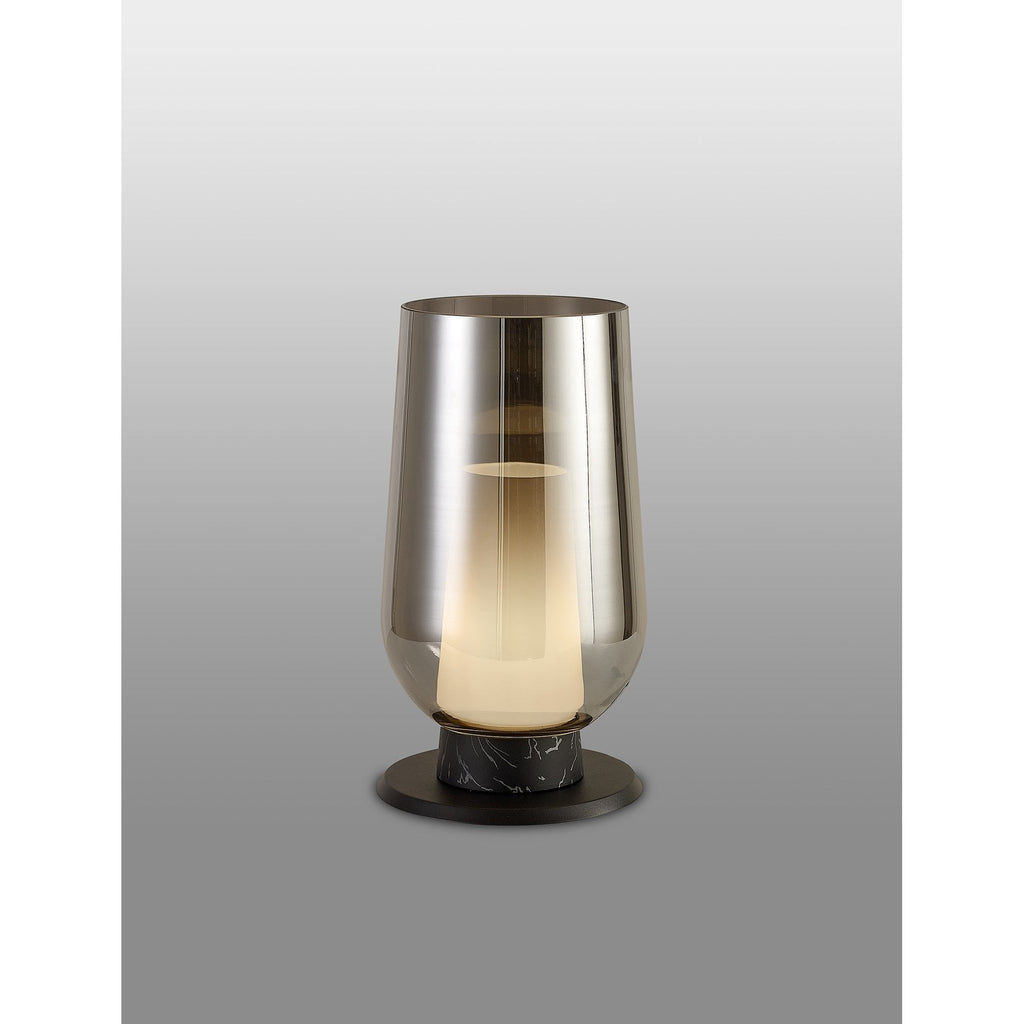 M8289 Nora Table Lamp Black/Black Marble/Chrome Glass With Frosted Inner