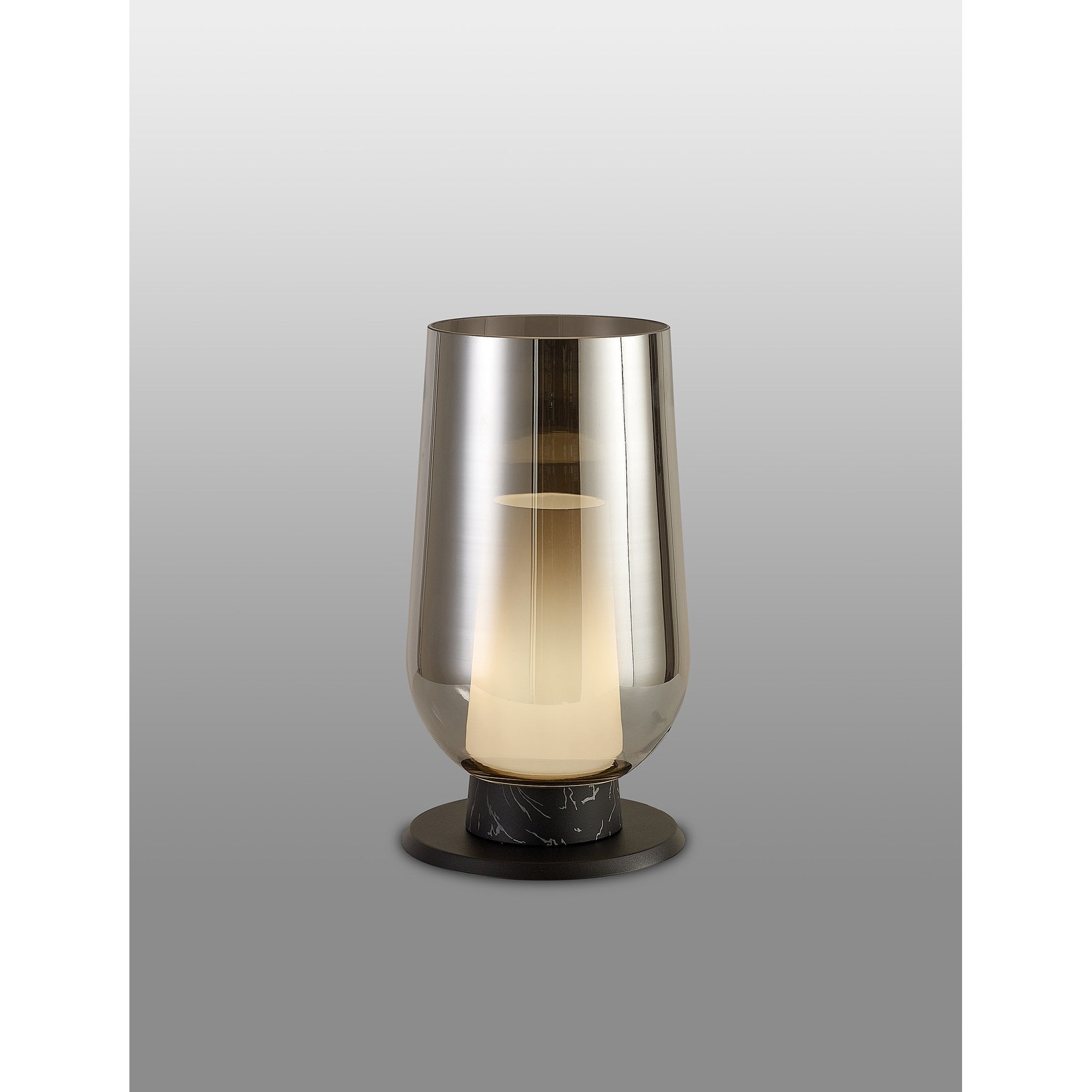 M8289 Nora Table Lamp Black/Black Marble/Chrome Glass With Frosted Inner