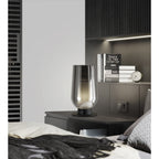 M8289 Nora Table Lamp Black/Black Marble/Chrome Glass With Frosted Inner