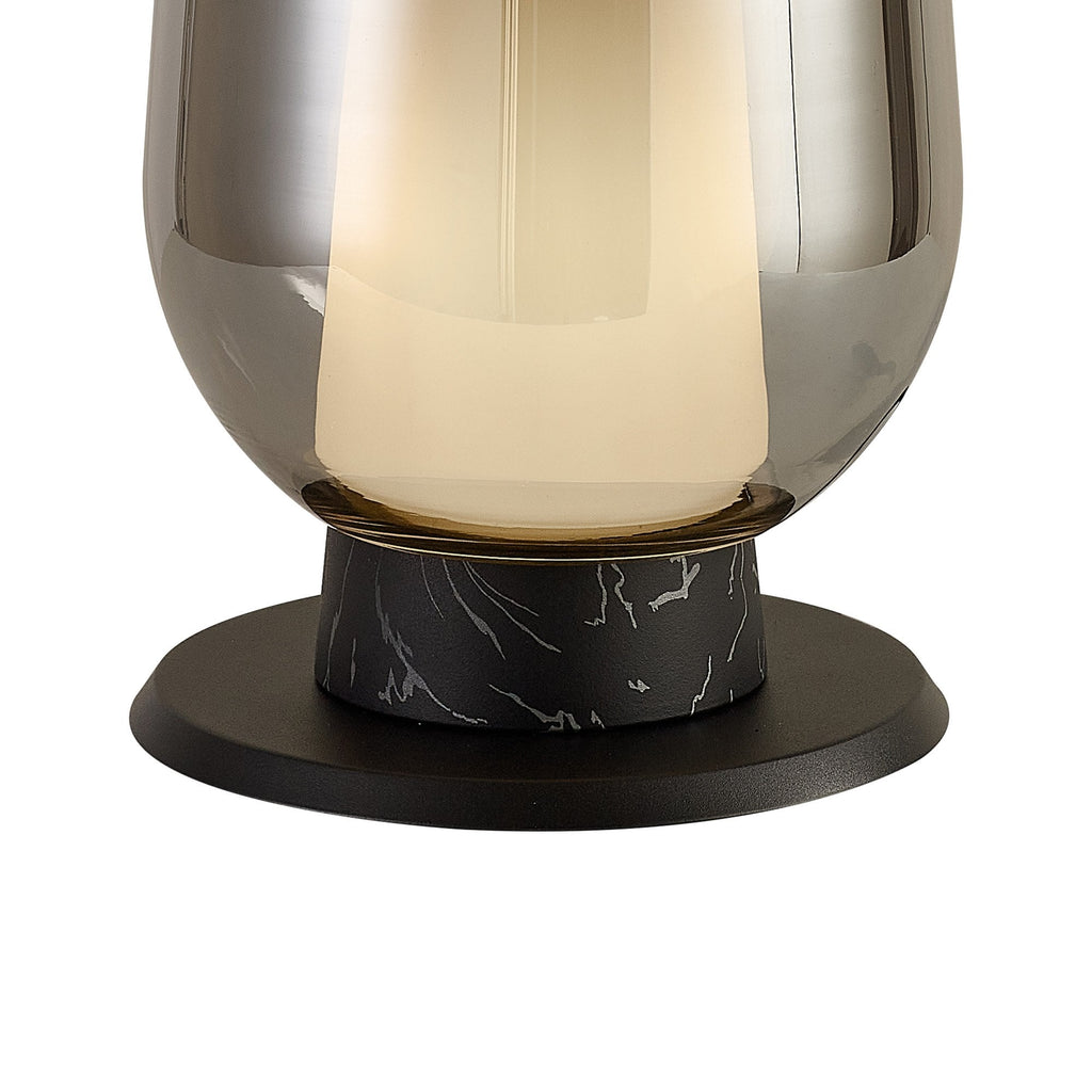 M8289 Nora Table Lamp Black/Black Marble/Chrome Glass With Frosted Inner