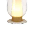 M8281 Nora Table Lamp White/Wood/Clear Glass With Frosted Inner