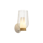 M8280 Nora Wall Lamp White/Wood/Clear Glass With Frosted Inner