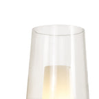 M8280 Nora Wall Lamp White/Wood/Clear Glass With Frosted Inner