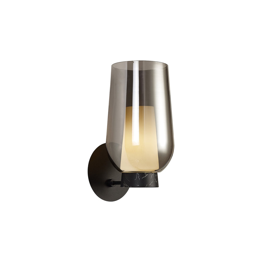 M8288 Nora Wall Lamp Black/Black Marble/Chrome Glass With Frosted Inner