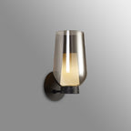 M8288 Nora Wall Lamp Black/Black Marble/Chrome Glass With Frosted Inner