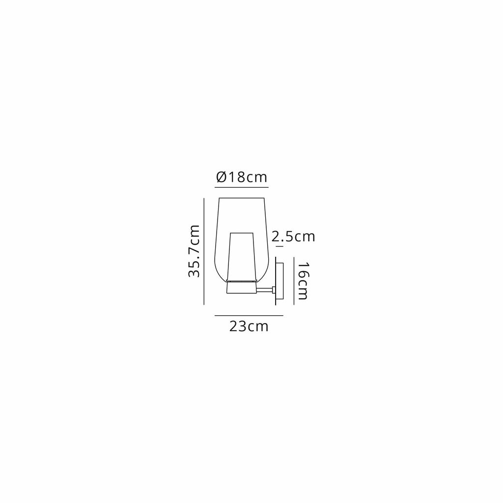M8400 Nora Wall Lamp Gold/White/Clear Glass With Frosted Inner