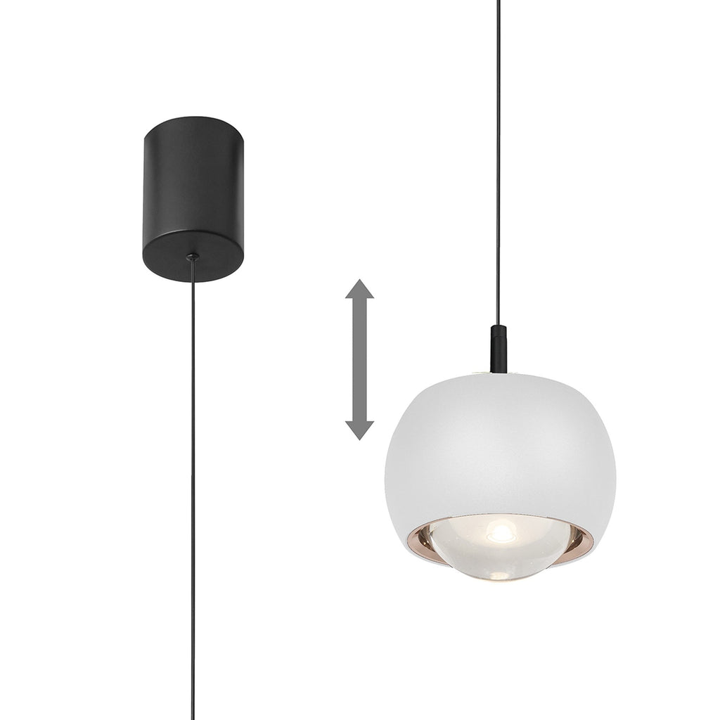 M8405 Roller Rise And Fall LED Pendant White/Black