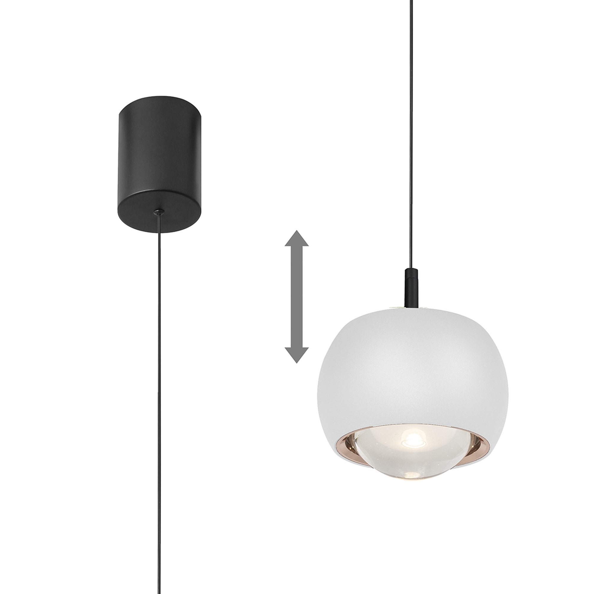 M8405 Roller Rise And Fall LED Pendant White/Black