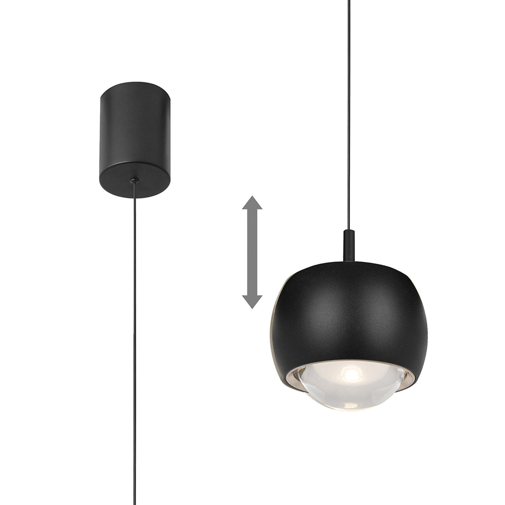 M8406 Roller Rise And Fall LED Pendant Black