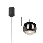 M8407 Roller Rise And Fall LED Pendant Chrome/Black