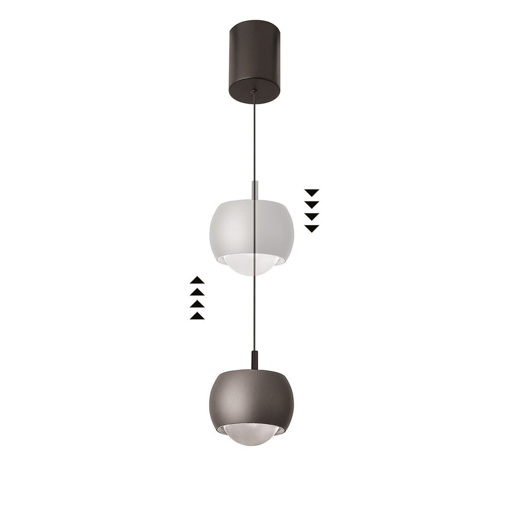 M8408 Roller Rise And Fall LED Pendant Coffee/Black