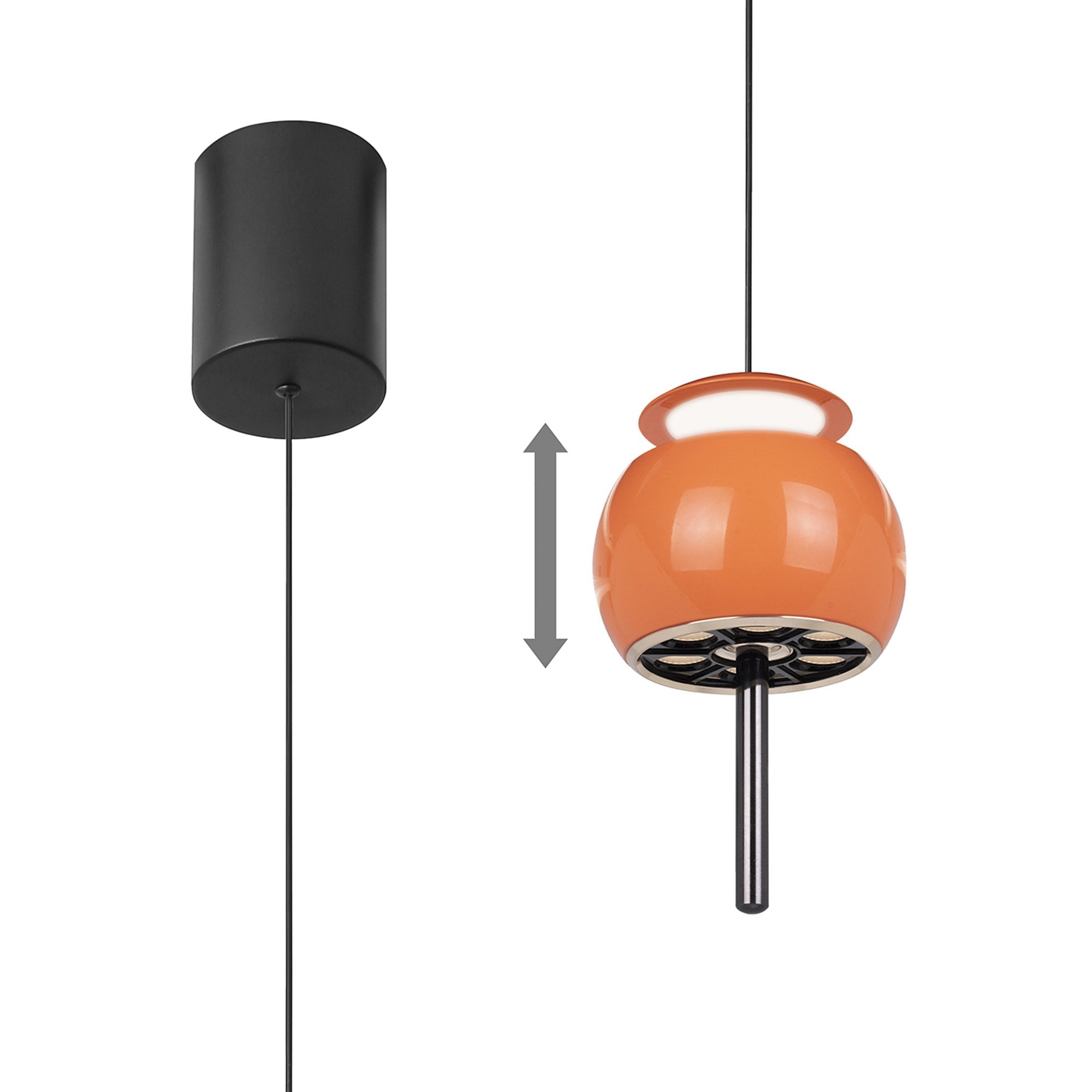 M8409 Roller Rise And Fall LED Pendant Orange/Black