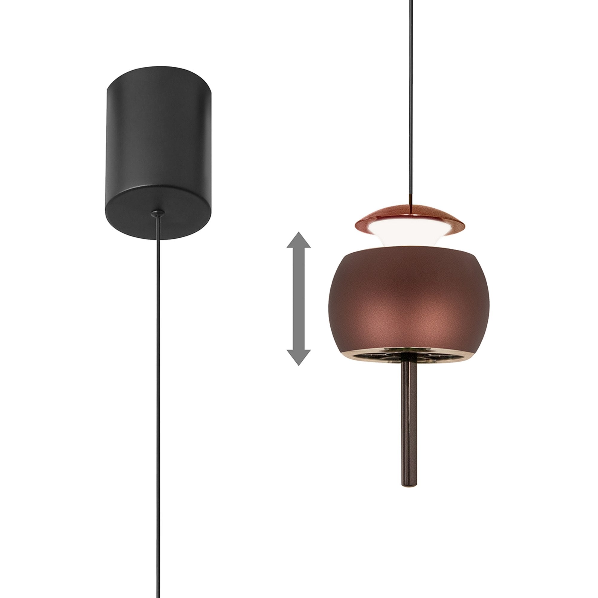 M8411 Roller Rise And Fall LED Pendant Coffee/Black