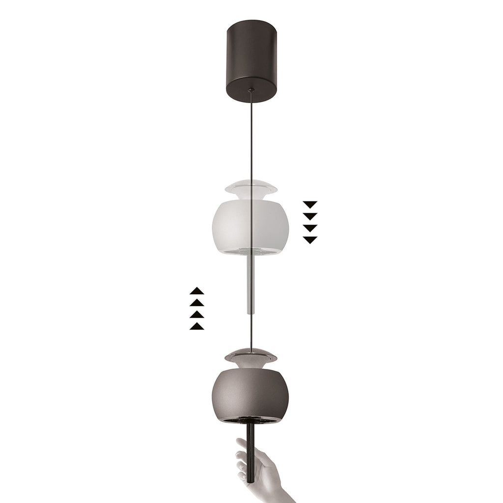 M8411 Roller Rise And Fall LED Pendant Coffee/Black