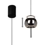 M8412 Roller Rise And Fall LED Pendant Black Chrome/Black