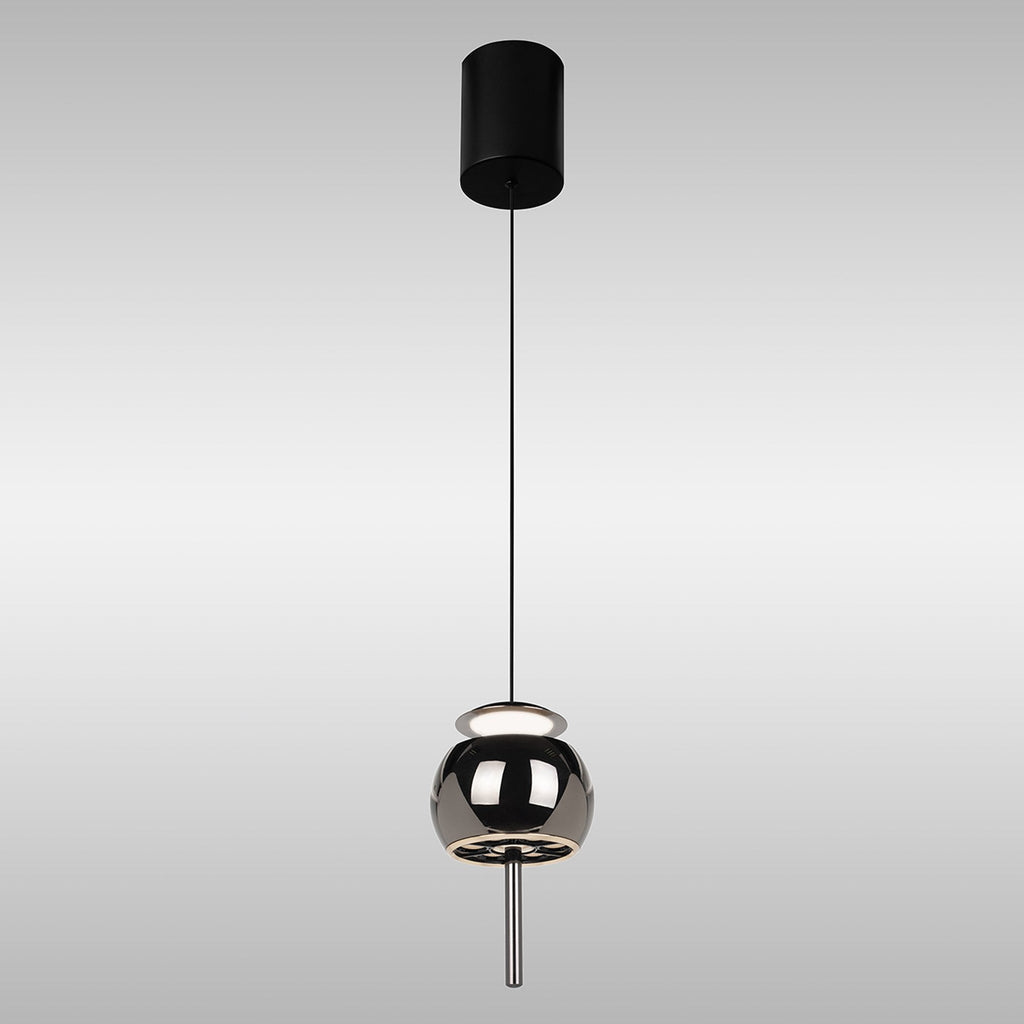 M8412 Roller Rise And Fall LED Pendant Black Chrome/Black