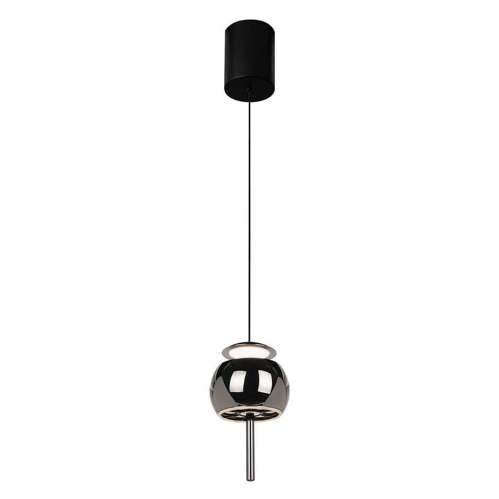 M8412 Roller Rise And Fall LED Pendant Black Chrome/Black