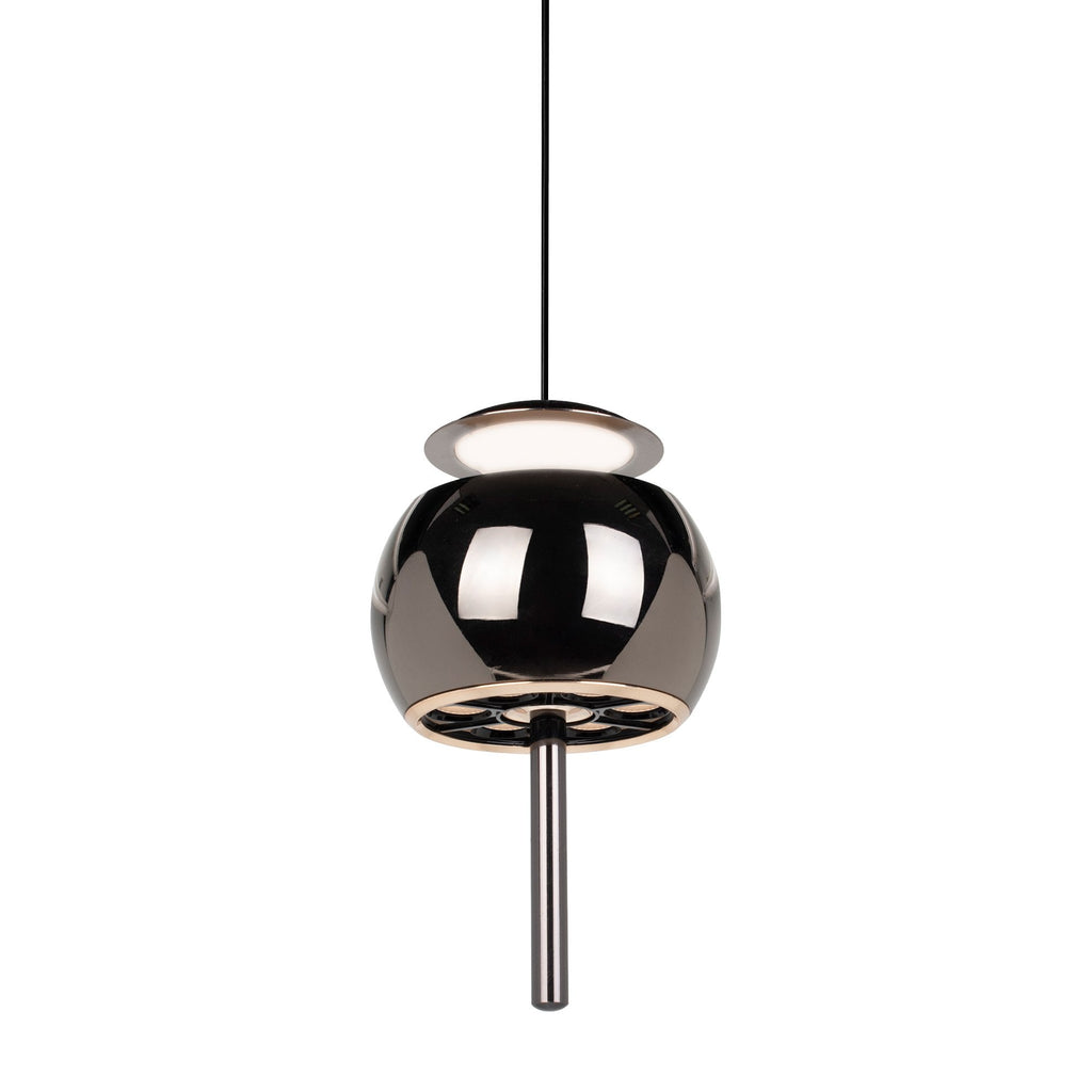 M8412 Roller Rise And Fall LED Pendant Black Chrome/Black
