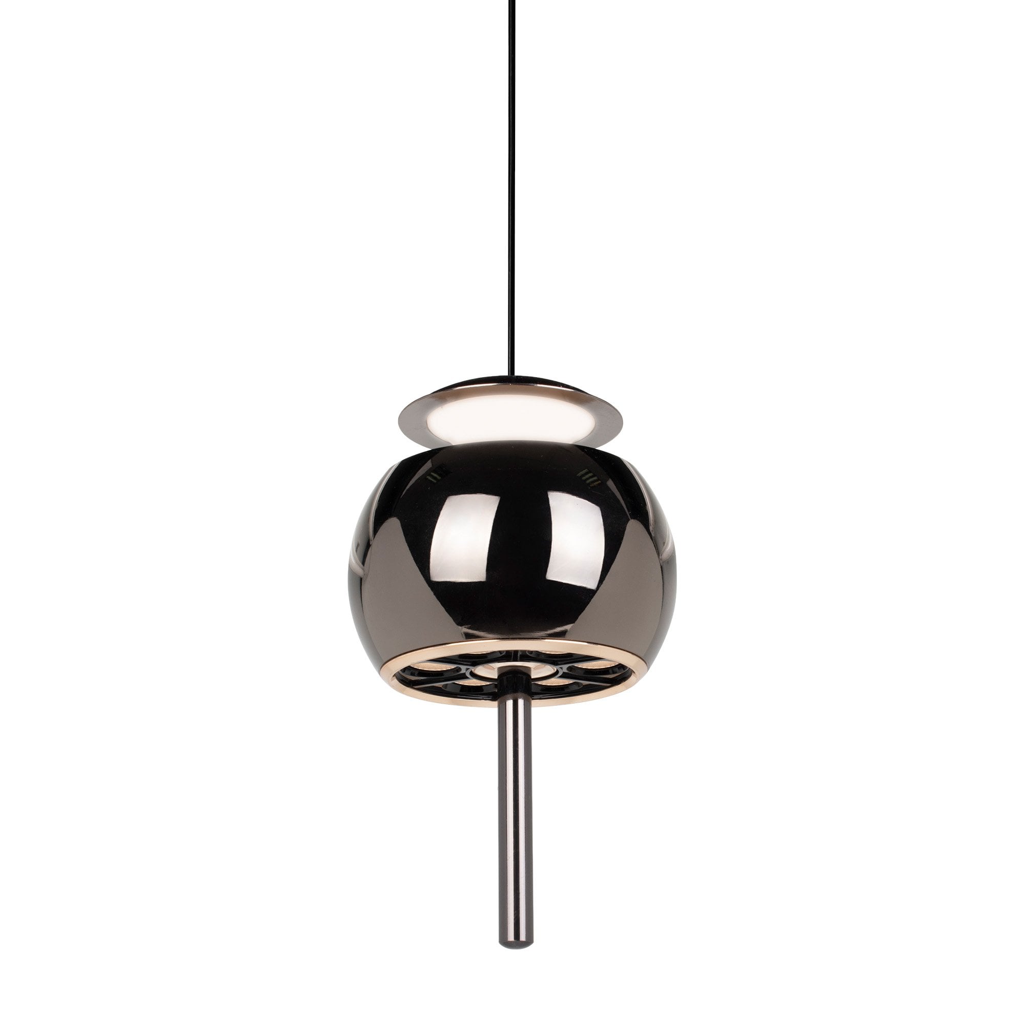 M8412 Roller Rise And Fall LED Pendant Black Chrome/Black