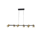 M8486 Sal 6 Light Linear Pendant Spotlight Satin Gold/Matt Black