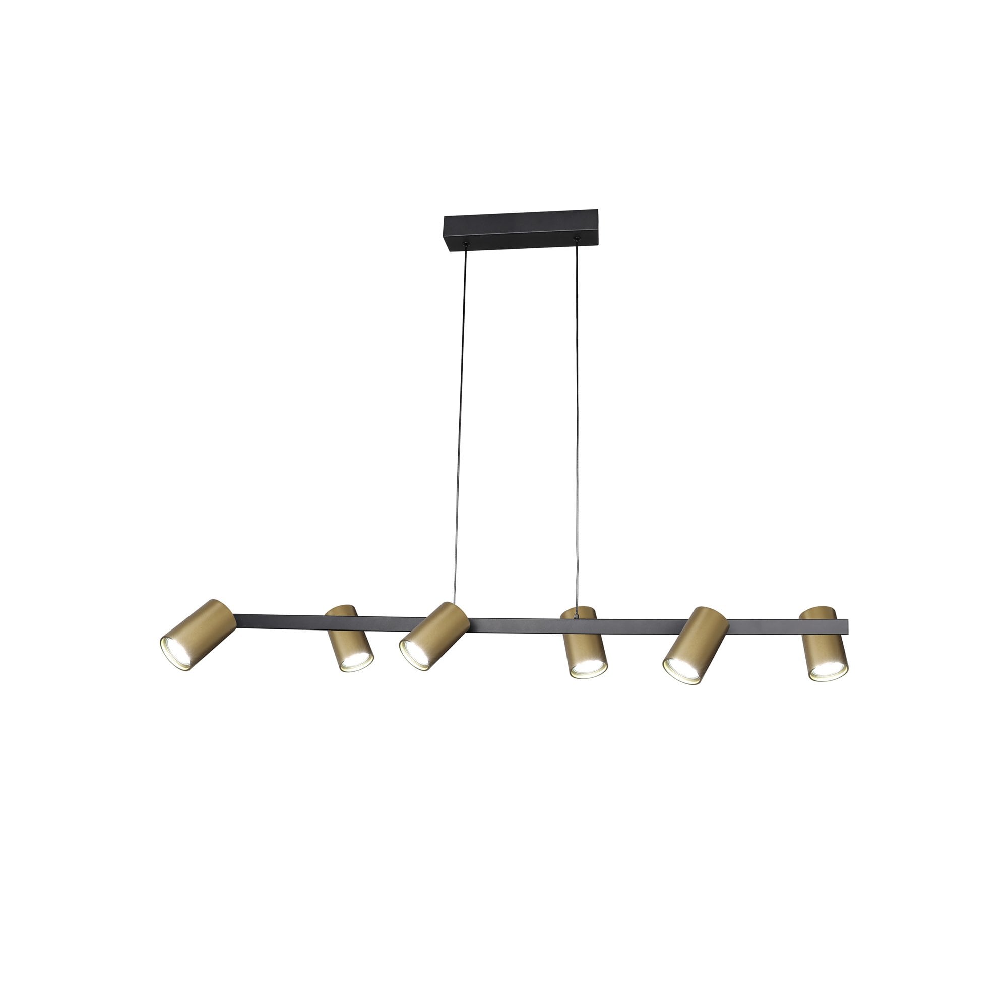 M8486 Sal 6 Light Linear Pendant Spotlight Satin Gold/Matt Black