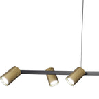 M8486 Sal 6 Light Linear Pendant Spotlight Satin Gold/Matt Black