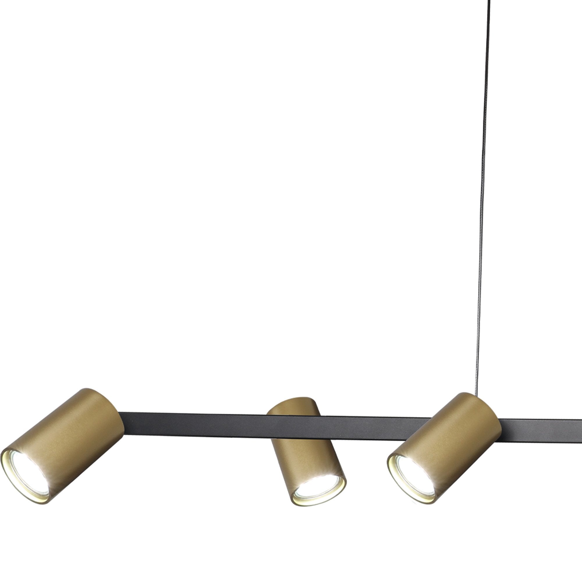 M8486 Sal 6 Light Linear Pendant Spotlight Satin Gold/Matt Black