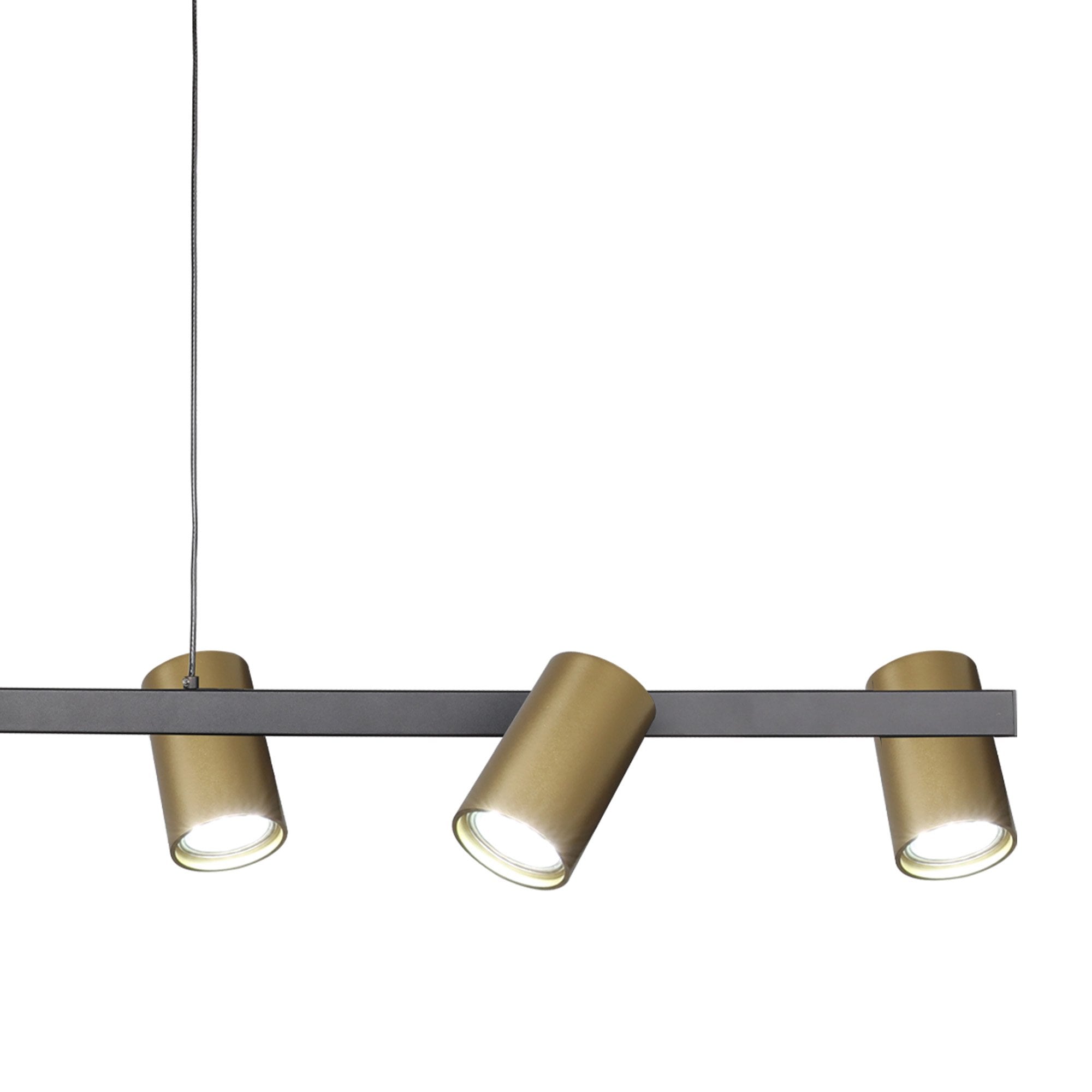 M8486 Sal 6 Light Linear Pendant Spotlight Satin Gold/Matt Black
