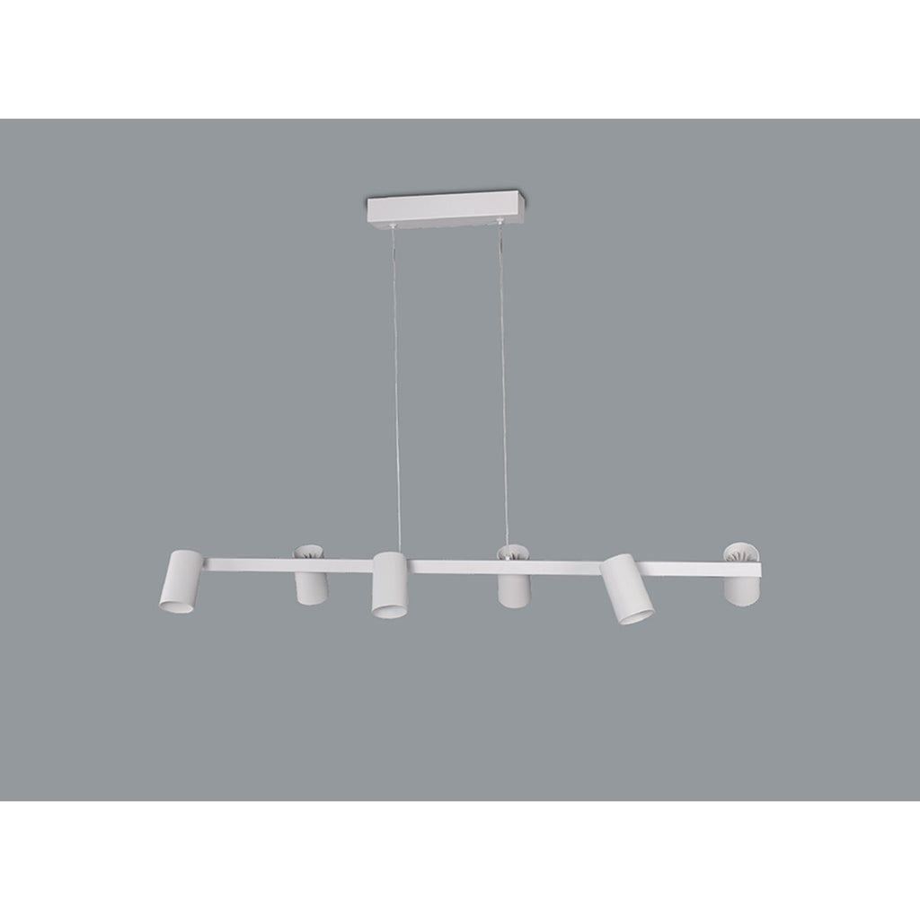 M8297 Sal 6 Light Linear Pendant Spotlight Matt White