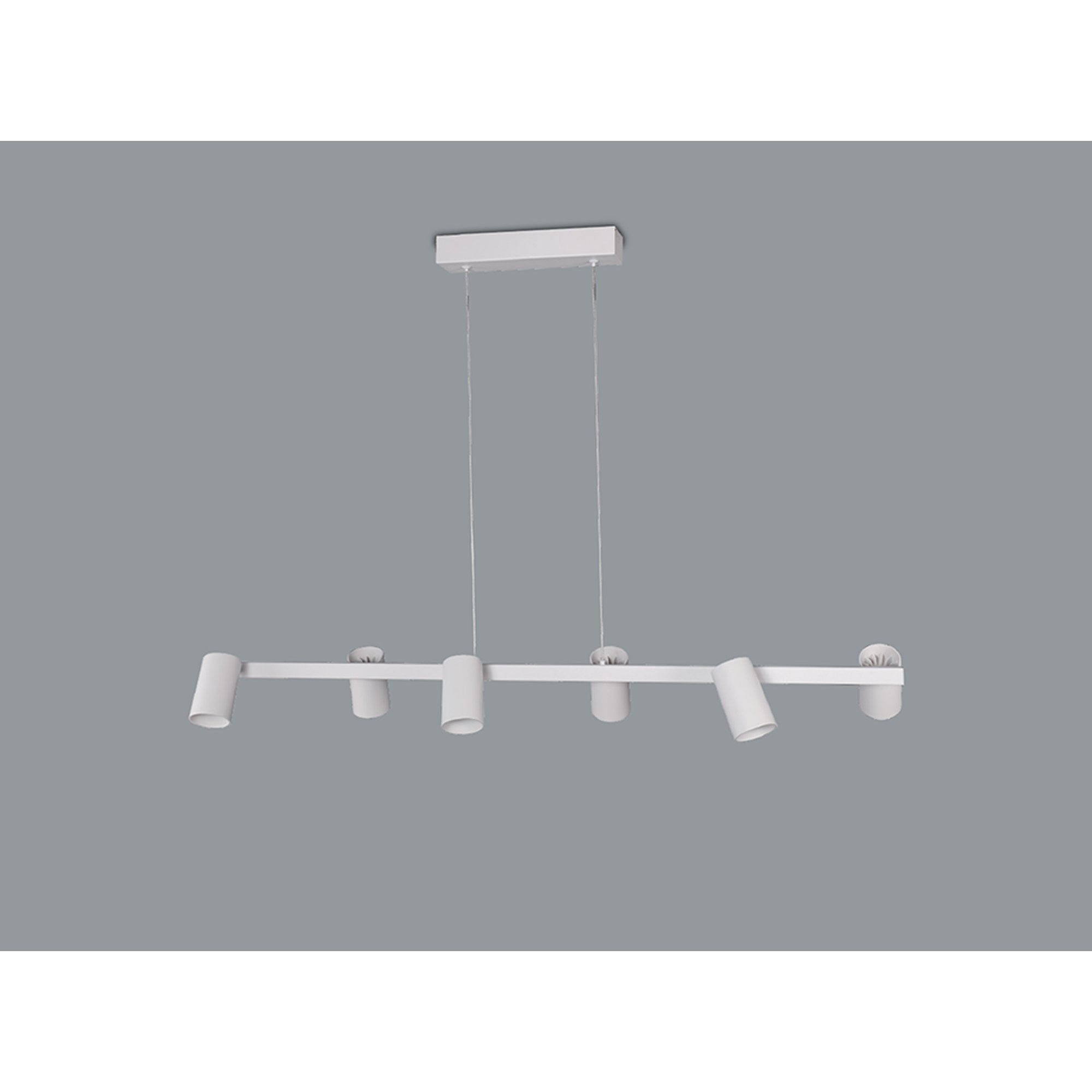 M8297 Sal 6 Light Linear Pendant Spotlight Matt White